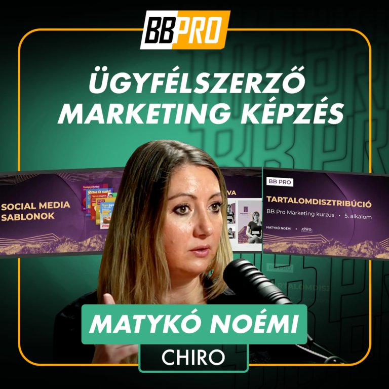 Matykó Noémi, marketing szakember, a Chiro marketing ügynökség alapítója. Cégével 250 milliós árbevételt értek el. Az Ügyfélszerző Marketing kurzussal a marketing stratégiától a taktikai eszközökig a teljes online marketing fegyvertárát tanítja meg.